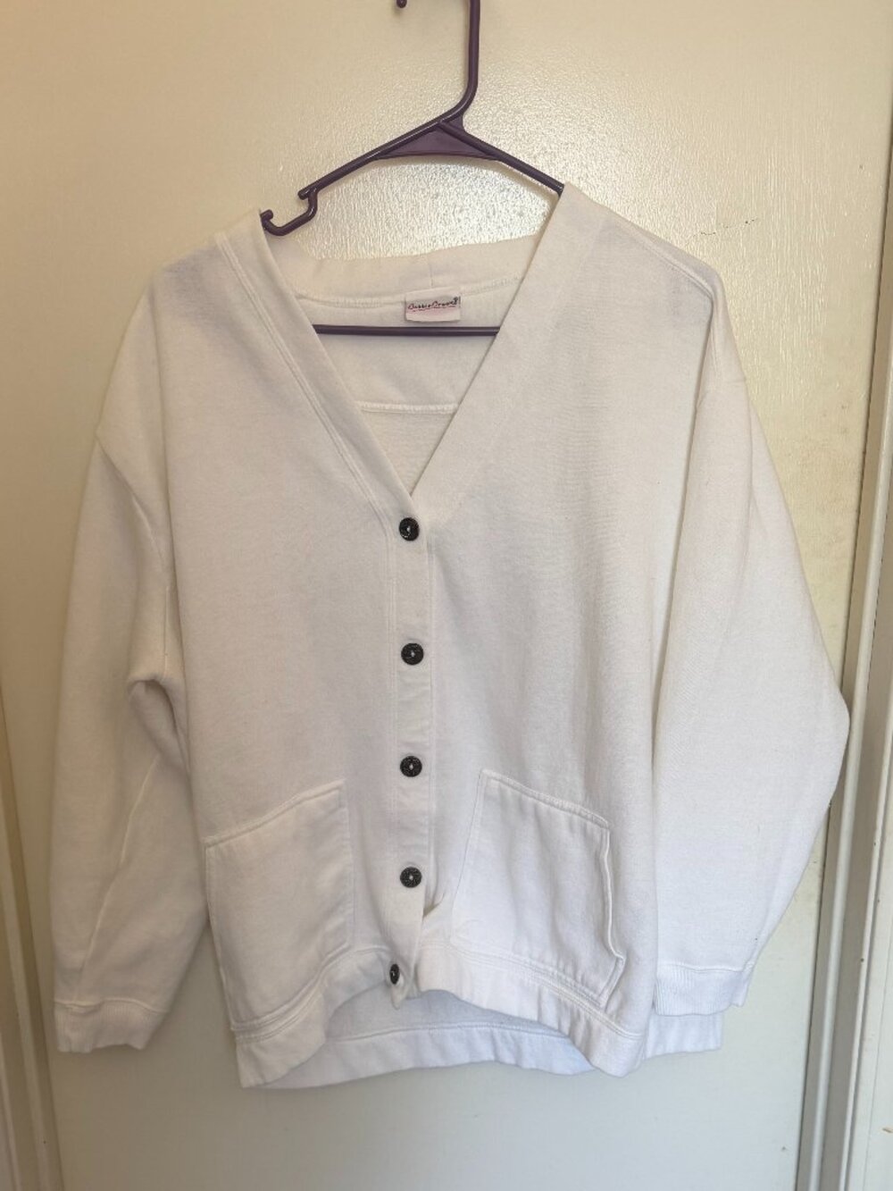 Bobbie Brooks White Sweatshirt Cardigan W XL